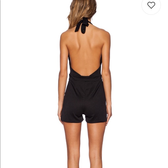 NWOT OH MY LOVE BLACK HALTER ROMPER - Picture 3 of 6